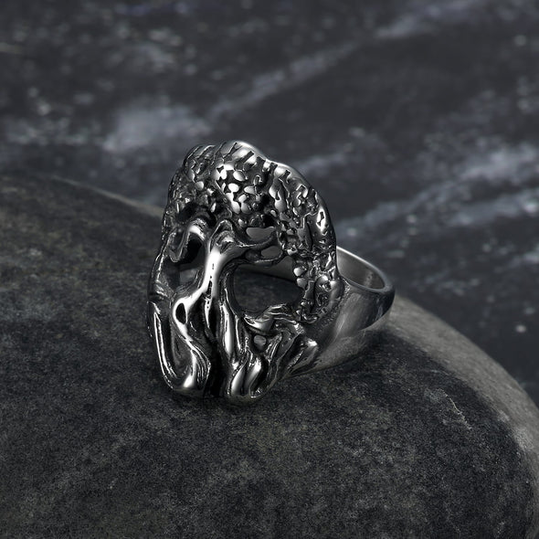 Explore Handcrafted Stainless Steel Yggdrasil / Tree of Life Ring