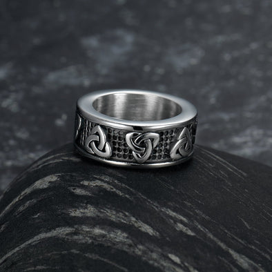 Explore Handcrafted Stainless Steel Celtic Triquetra Band Ring