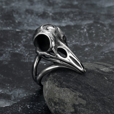 Explore Handcrafted Stainless Steel Raven Skull Biker Ring