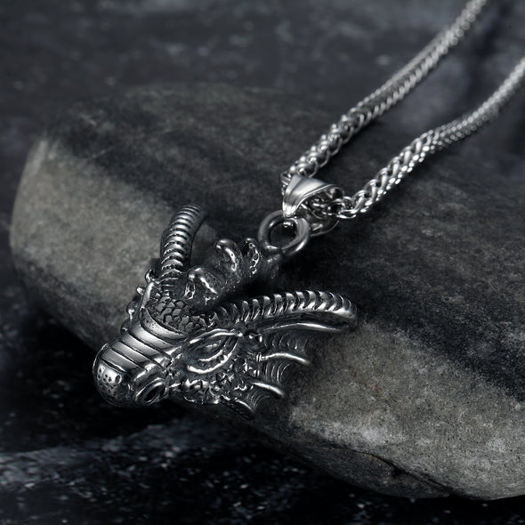 Explore Handcrafted Stainless Steel Dragon Head Necklace