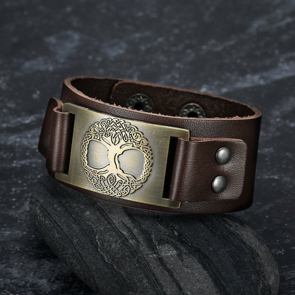 Explore Leather Viking Tree of Life / Yggdrasil Arm Cuff