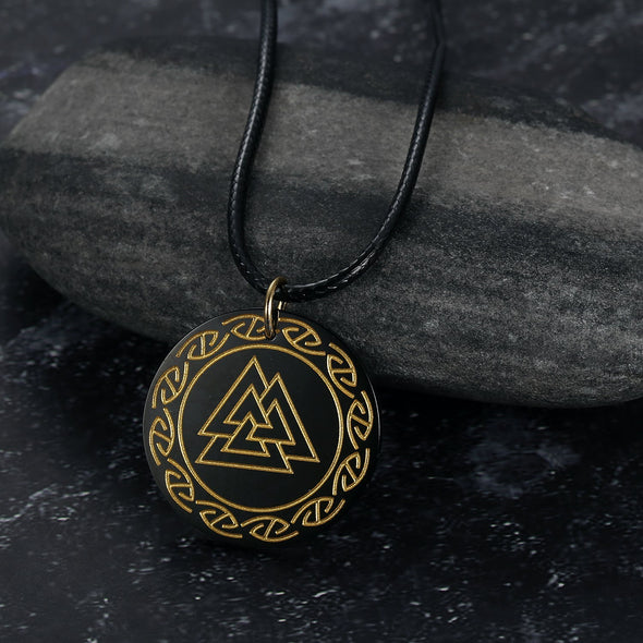 Explore Circular Horn Valknut Necklace