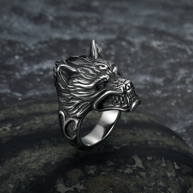 Explore Handcrafted Stainless Steel Wolf Head Biker Ring