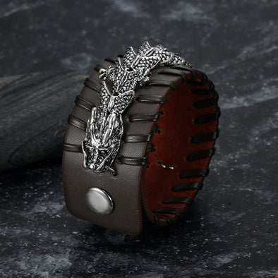 Explore Leather Dragon Cuff