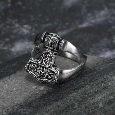 Explore Handcrafted Stainless Steel Thor's Hammer Ring