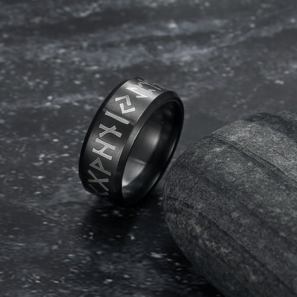 Explore Handcrafted Stainless Steel Runic Alphabet Ring