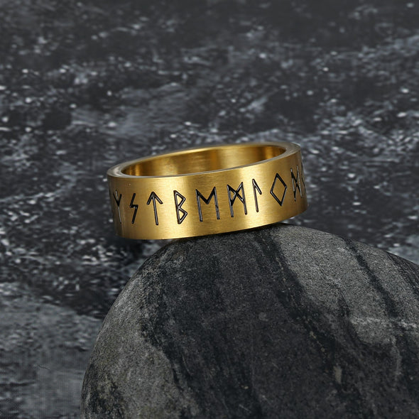 Explore Handcrafted Stainless Steel Wide Rune Ring