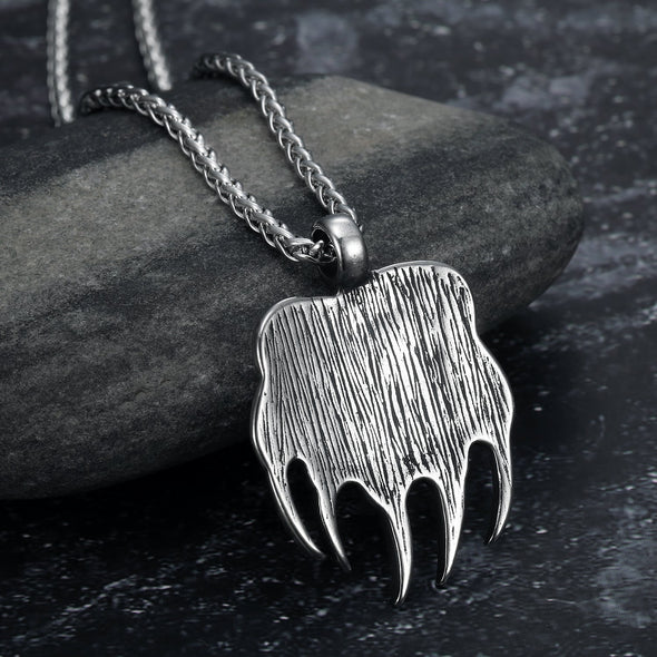 Explore Handcrafted Stainless Steel Bear Paw Necklace