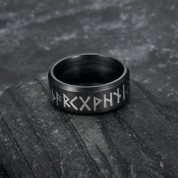 Explore Handcrafted Stainless Steel Runic Alphabet Ring