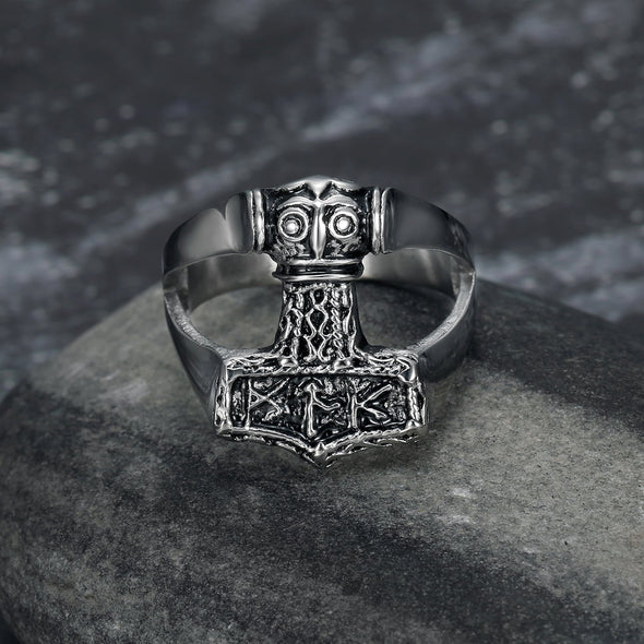 Explore Handcrafted Stainless Steel Thor's Hammer Ring