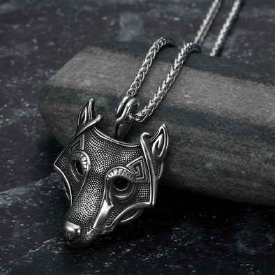 Explore Handcrafted Stainless Steel Fenrir Pendant on Handcrafted Stainless Steel Chain