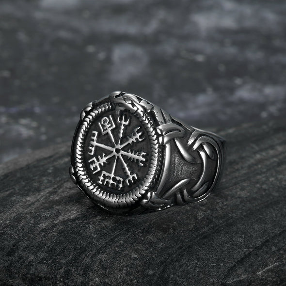 Explore Handcrafted Stainless Steel Vegvisir and Jormungand Ring