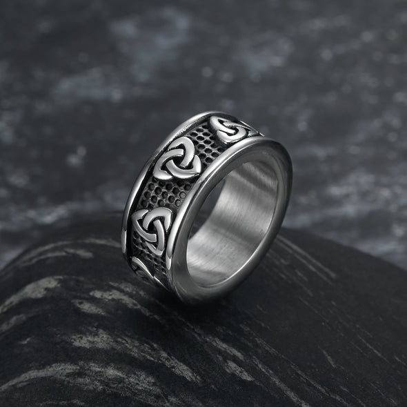 Explore Handcrafted Stainless Steel Celtic Triquetra Band Ring