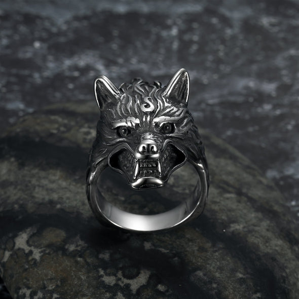 Explore Handcrafted Stainless Steel Wolf Head Biker Ring