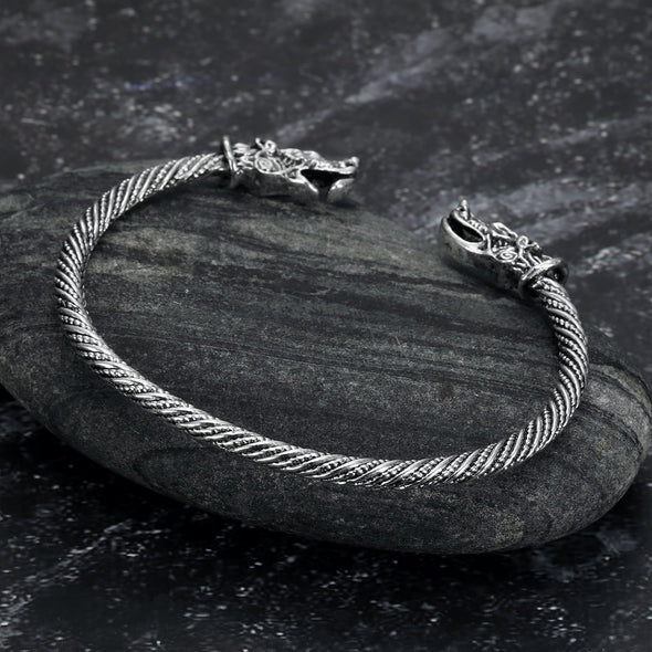 Explore Wolf's Head Torc Bracelet