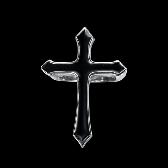 BLACK CHRIST CROSS RING