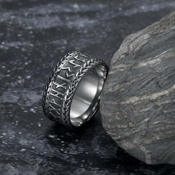 Explore Handcrafted Stainless Steel  Rune and Knotwork Ring