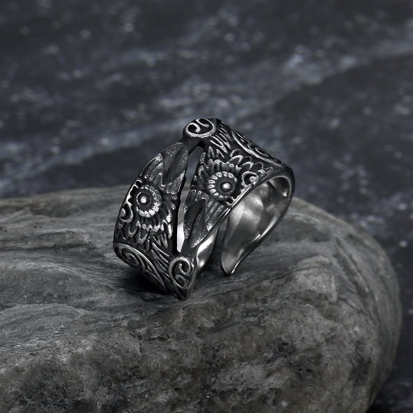 Explore Handcrafted Stainless Steel Adjustable Raven Ring