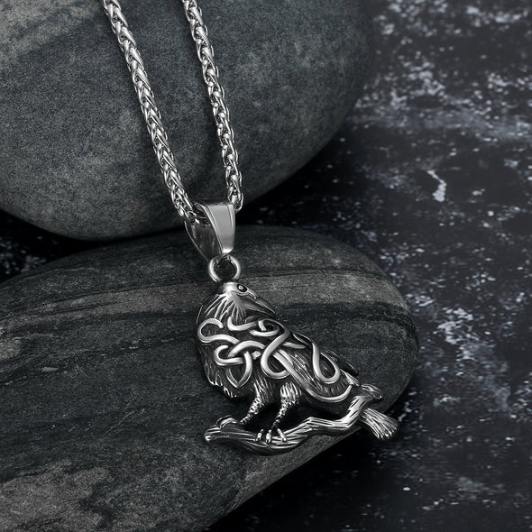 Explore Handcrafted Stainless Steel Raven Necklace