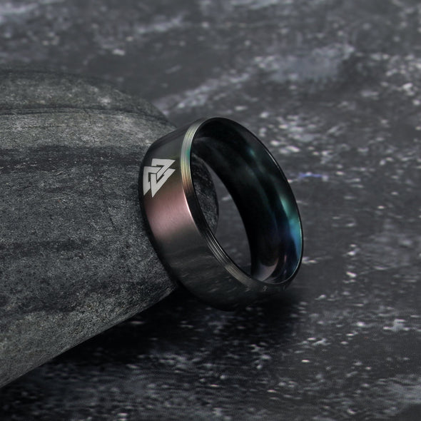 Explore Black Handcrafted Stainless Steel Valknut Ring