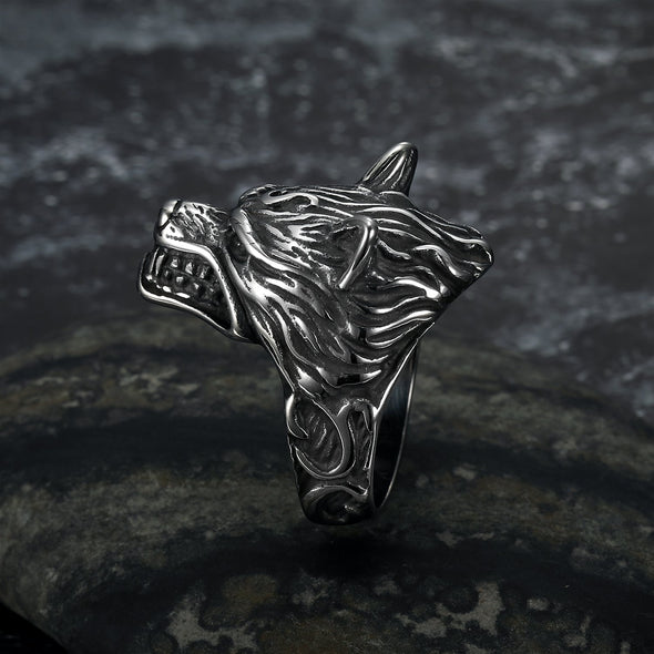 Explore Handcrafted Stainless Steel Wolf Head Biker Ring