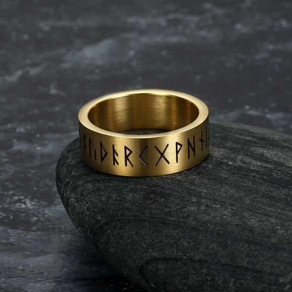 Explore Handcrafted Stainless Steel Wide Rune Ring