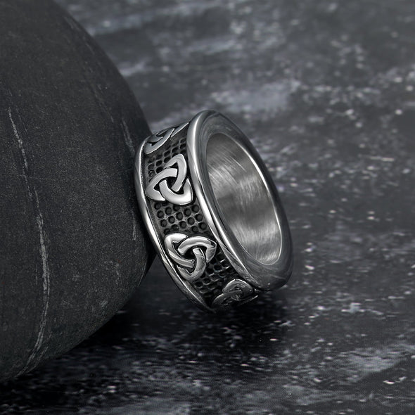 Explore Handcrafted Stainless Steel Celtic Triquetra Band Ring