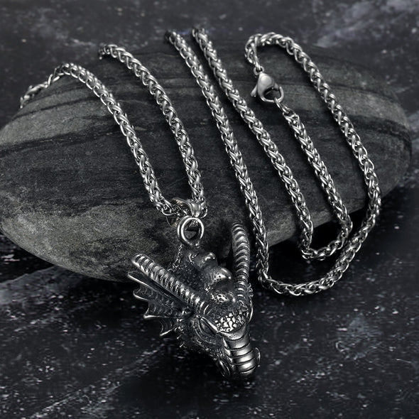 Explore Handcrafted Stainless Steel Dragon Head Necklace