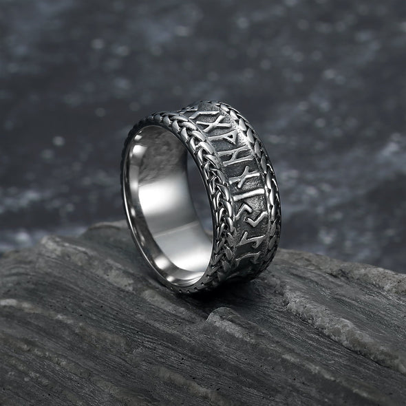 Explore Handcrafted Stainless Steel  Rune and Knotwork Ring