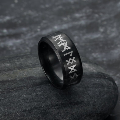 Explore Handcrafted Stainless Steel Runic Alphabet Ring