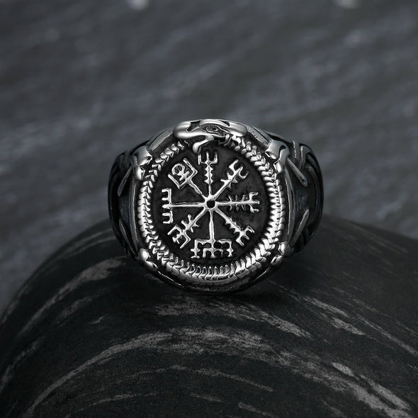 Explore Handcrafted Stainless Steel Vegvisir and Jormungand Ring