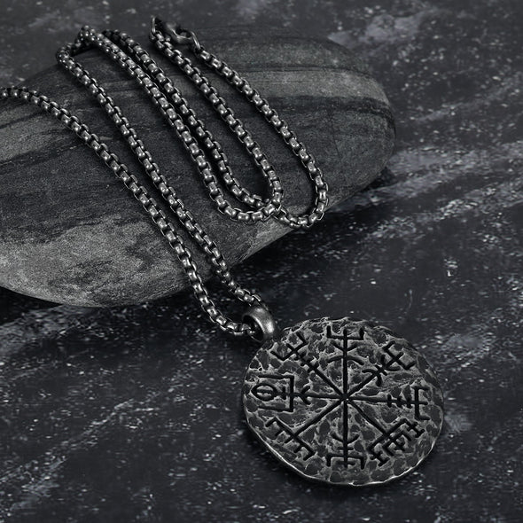 Explore Aged Vegvisir and Helm of Awe Necklace