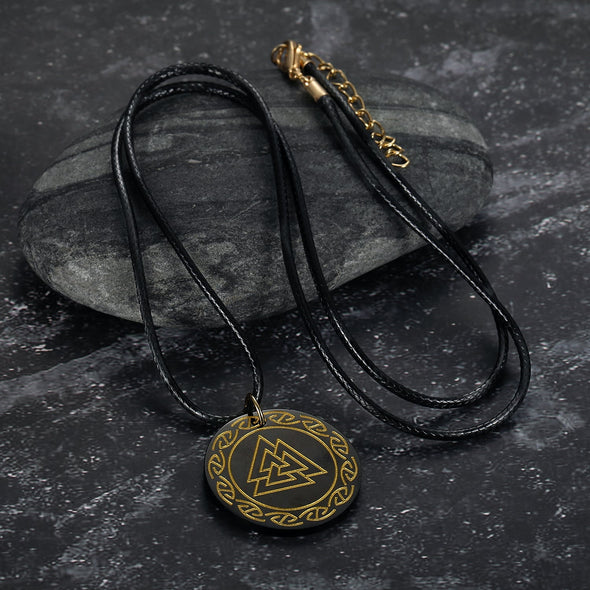 Explore Circular Horn Valknut Necklace