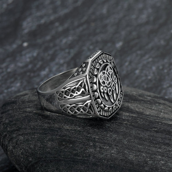 Explore Handcrafted Stainless Steel Veles Signet Ring