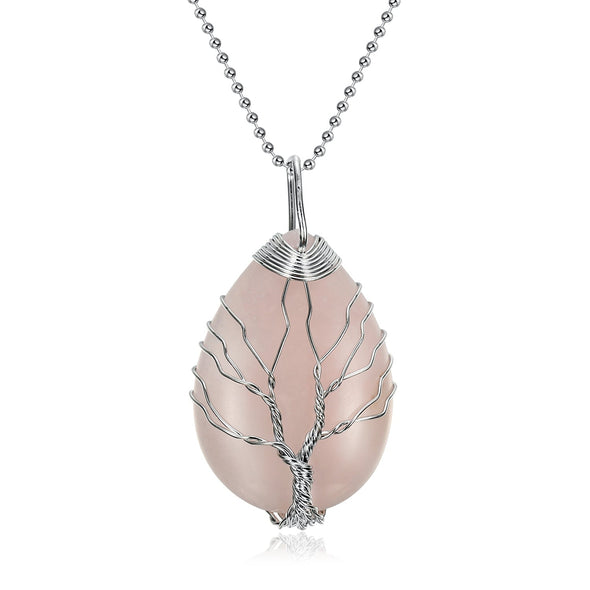 [LIMITED EDITION] Celtic Tree of Life Pendant & Chain on Teardrop Semi-Precious Stone