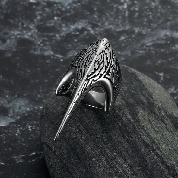 Explore Handcrafted Stainless Steel Stylized Raven Skull Ring