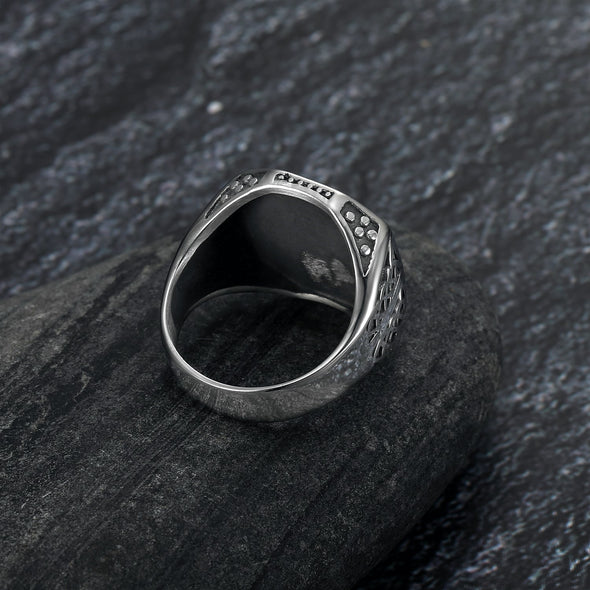 Explore Handcrafted Stainless Steel Veles Signet Ring