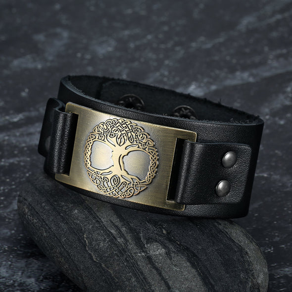 Explore Leather Viking Tree of Life / Yggdrasil Arm Cuff