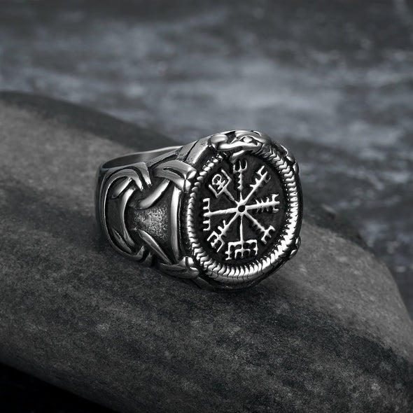 Explore Handcrafted Stainless Steel Vegvisir and Jormungand Ring