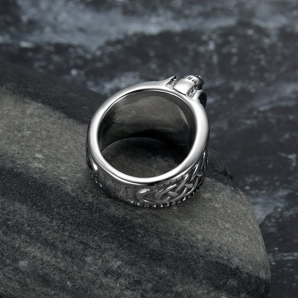 Explore Handcrafted Stainless Steel Thor's Hammer and Celtic Knotwork Ring