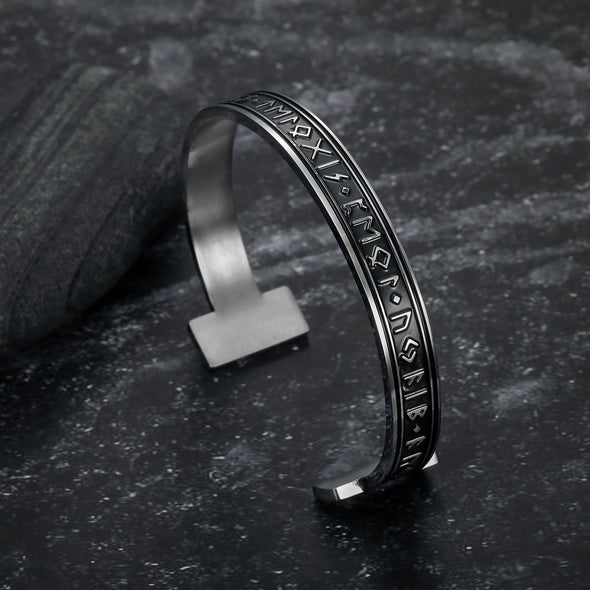 Explore Handcrafted Stainless Steel Elder Futhark Rune Bracelet