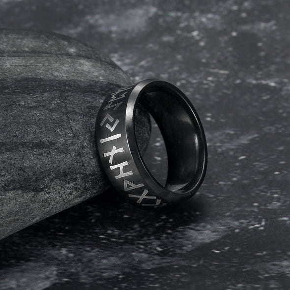 Explore Handcrafted Stainless Steel Runic Alphabet Ring