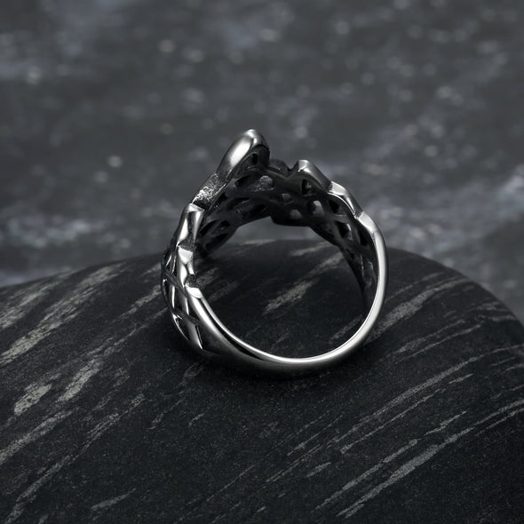 Explore Handcrafted Stainless Steel Triquetra and Celtic Knot Ring