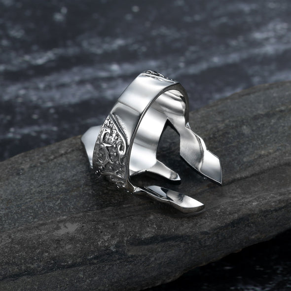 Explore Handcrafted Stainless Steel Warrior Helmet Ring