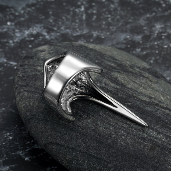 Explore Handcrafted Stainless Steel Stylized Raven Skull Ring