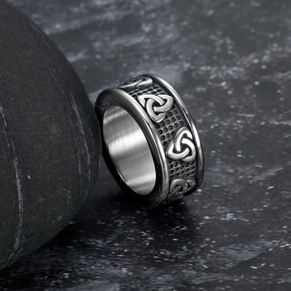 Explore Handcrafted Stainless Steel Celtic Triquetra Band Ring