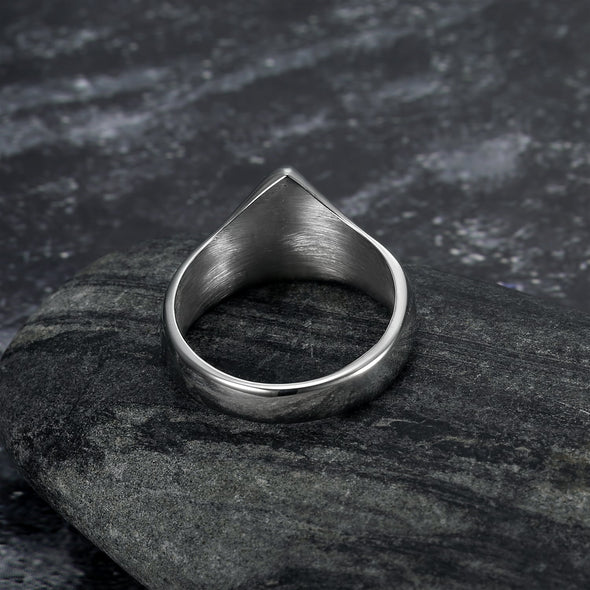 Explore Handcrafted Stainless Steel Triangular Valknut Ring