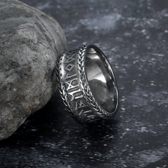 Explore Handcrafted Stainless Steel  Rune and Knotwork Ring