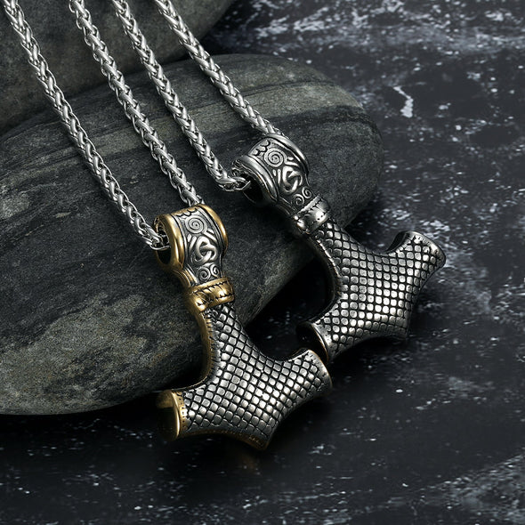 Explore Handcrafted Stainless Steel Mjolnir and Othala Pendant