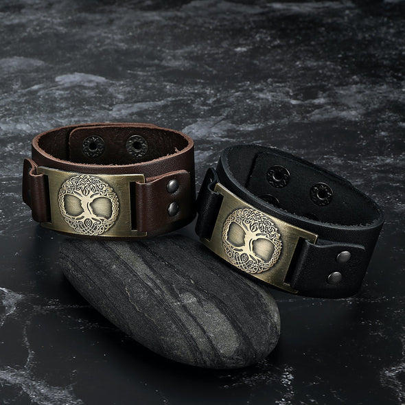 Explore Leather Viking Tree of Life / Yggdrasil Arm Cuff